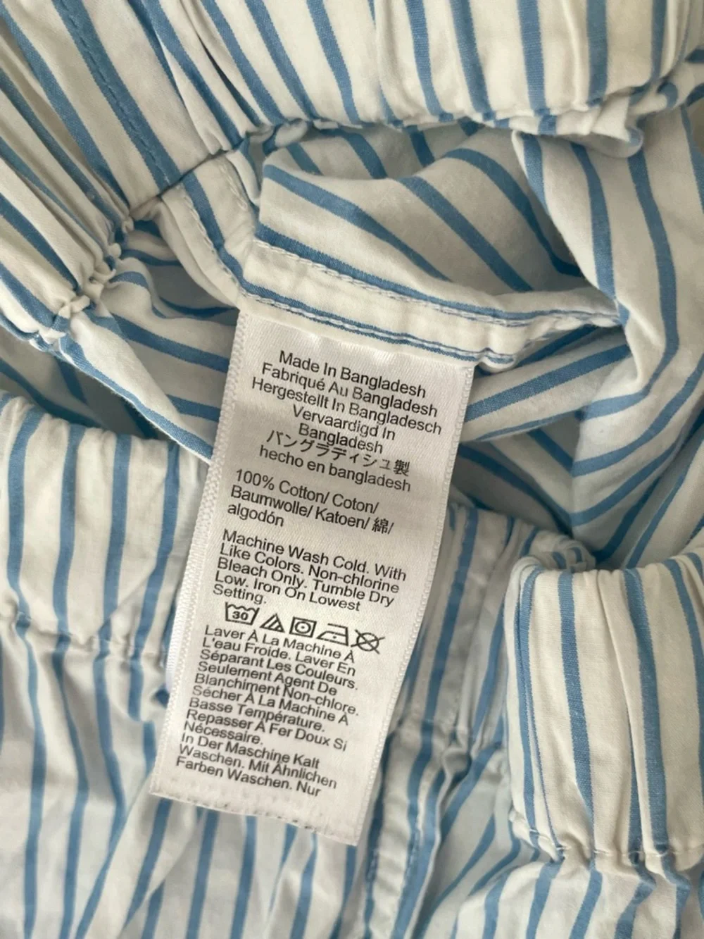 100% Cotton J.Crew Stripe Pajama Set Blue White Pima Tee Lounge Sleepwear S M